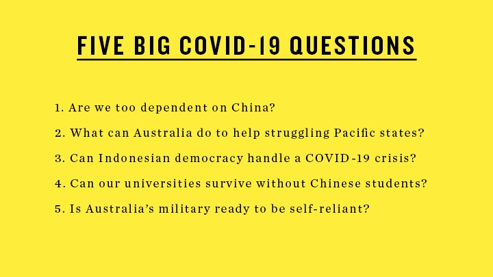  Five big COVID-19 questions